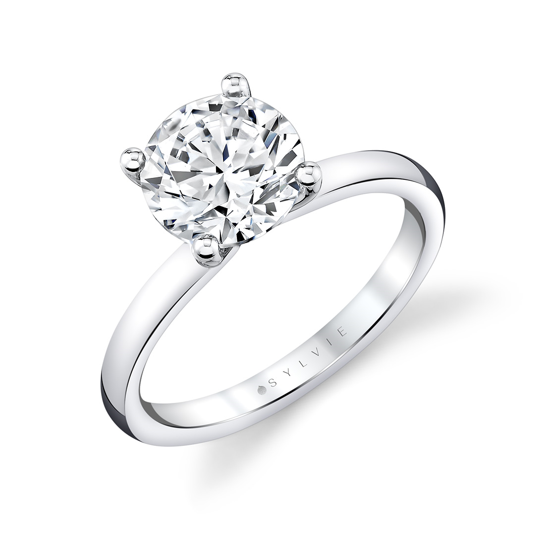 14K White Gold Ame Solitaire Engagement Ring