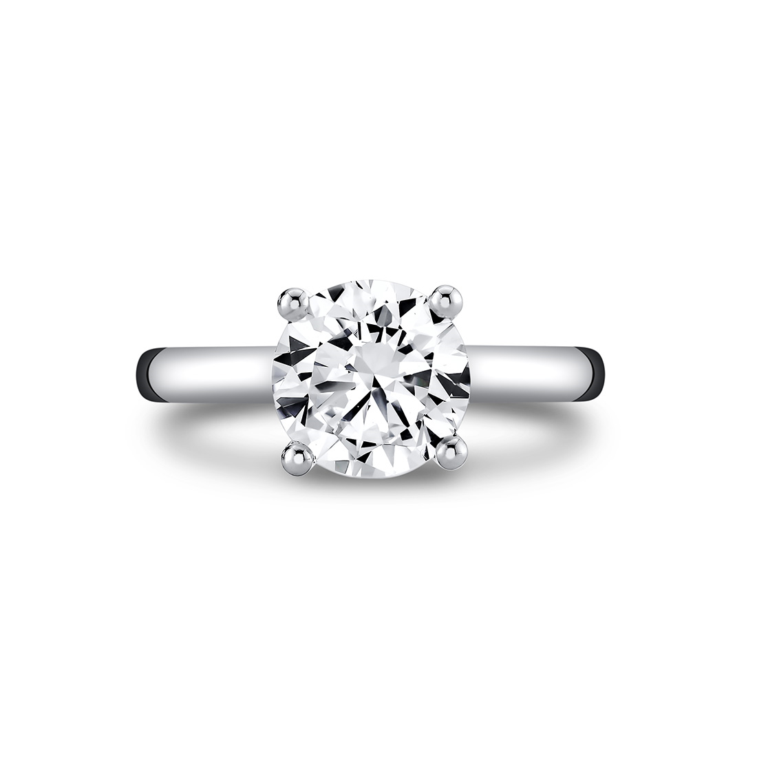 14K White Gold Ame Solitaire Engagement Ring