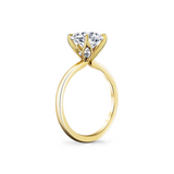 14K Yellow Gold Chrys Solitaire Round Natural Diamonds Engagement Ring