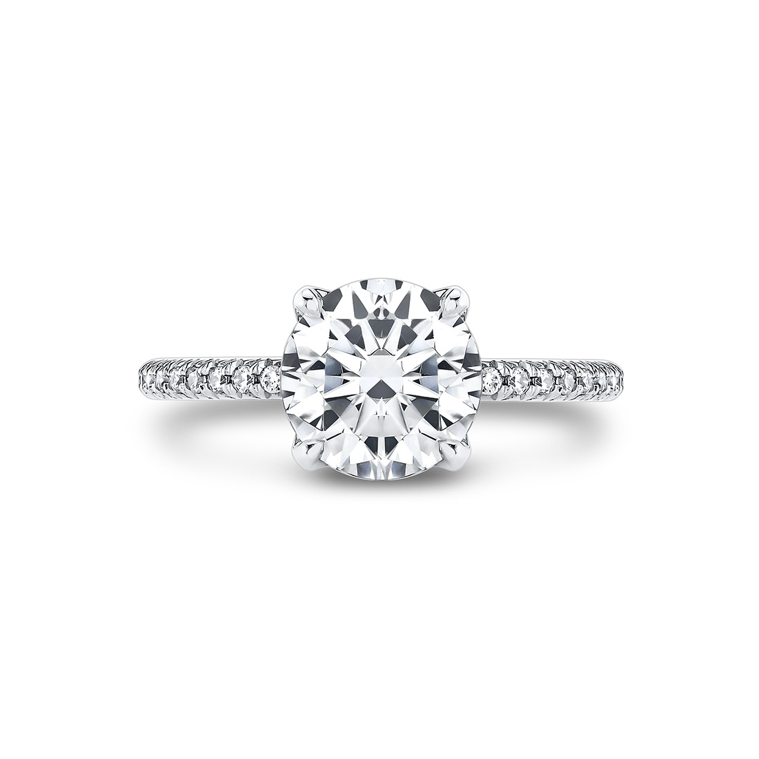 14K White Gold Jasmine Hidden Halo Diamond Engagement Ring