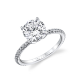 14K White Gold Jasmine Hidden Halo Diamond Engagement Ring