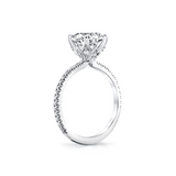 14K White Gold Jasmine Classic Round Natural Diamonds Engagement Ring