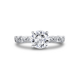 14K White Gold Ivy Vintage Round Natural Diamonds Engagement Ring
