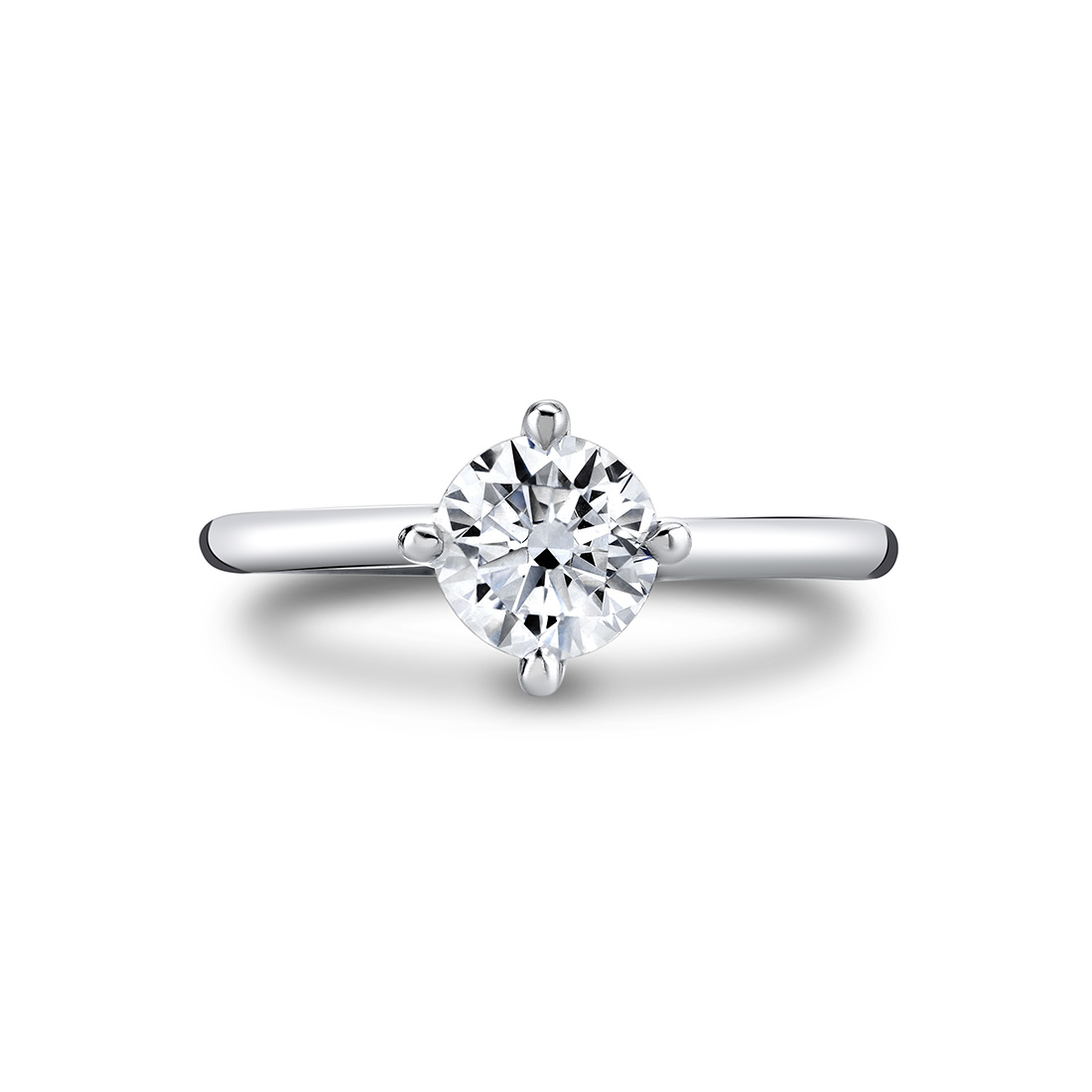 14K White Gold Wren Solitaire Engagement Ring