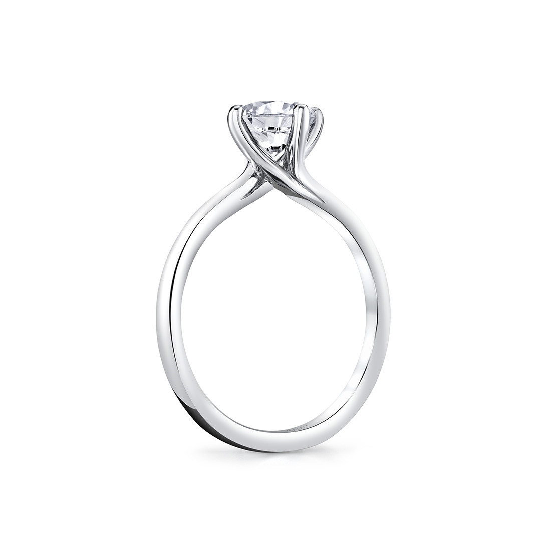 14K White Gold Wren Solitaire Engagement Ring