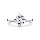 14K White Gold Kate Compass Set Round Diamond Engagement Ring