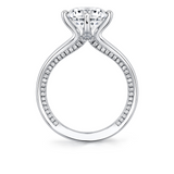 14K White Gold Kate Compass Set Round Diamond Engagement Ring