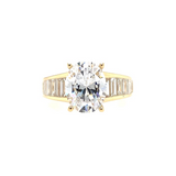 14K Yellow Gold Wide Band Oval Diamond Engagement Ring