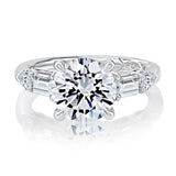 14K White Gold Five Stone Diamond Engagement Ring
