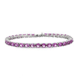 Sterling Silver Lab Grown Alexandrites Tennis Bracelet