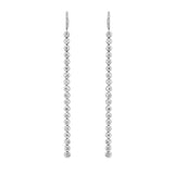 JT ESTATE 14K White Gold Long Dangle Natural Diamond Earrings