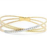 Titanium And 14K Yellow And White Gold Diamond Flexie Bracelet