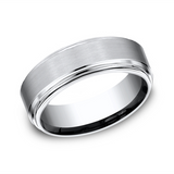 Cobalt Chrome Satin Polish 8mm Double Step Wedding Band