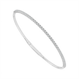 Titanium And 14K White Gold Diamond Flexie Bracelet