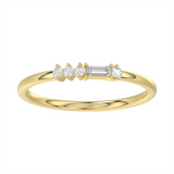 10K Yellow And White Gold Stackable Natural Diamond Ring