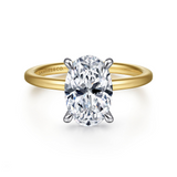 14K Yellow And White Gold Cari Hidden Halo Oval Natural Diamonds Natural Diamonds Engagement Ring