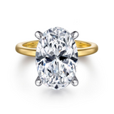 14K Yellow And White Gold Ali Oval Center Solitaire Ring