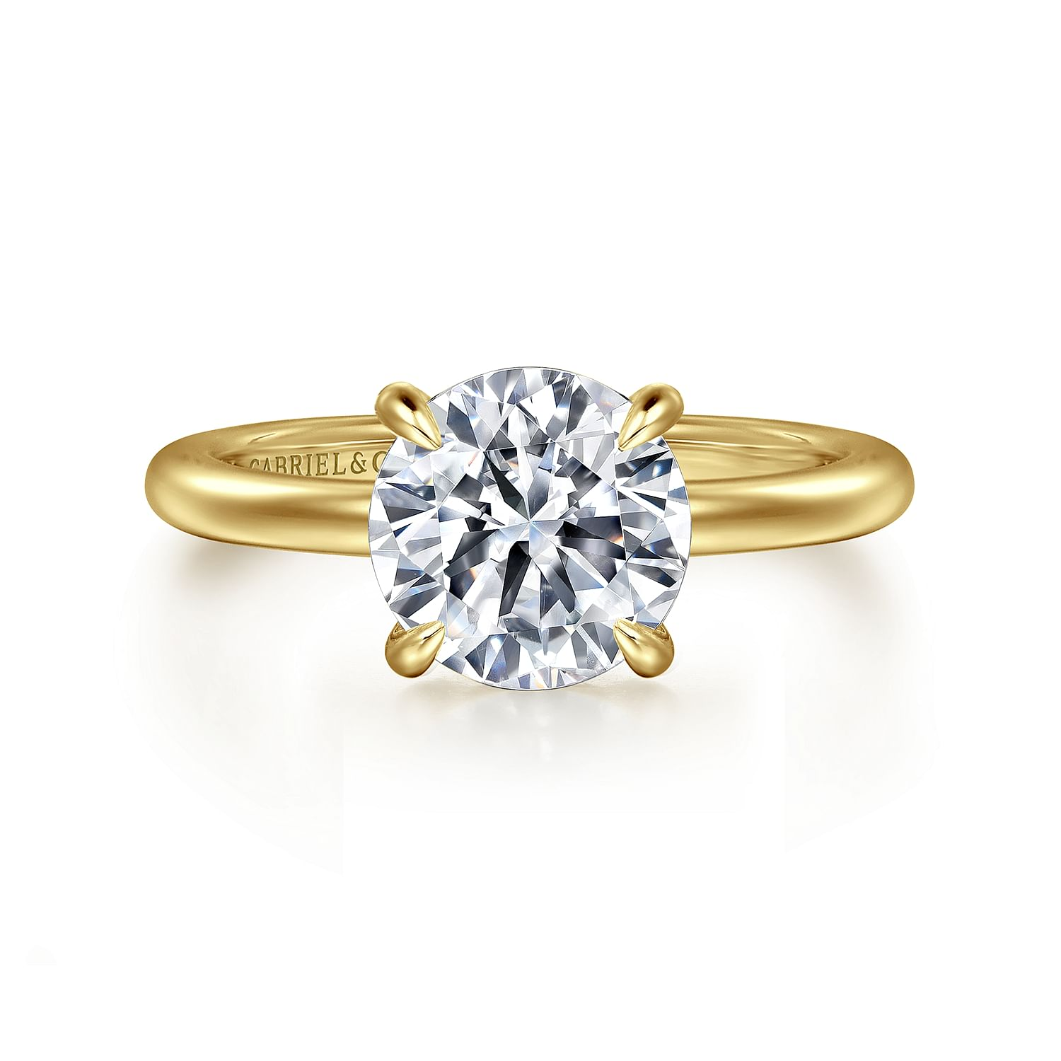 14K Yellow Gold Ali Round Diamond Engagement Ring