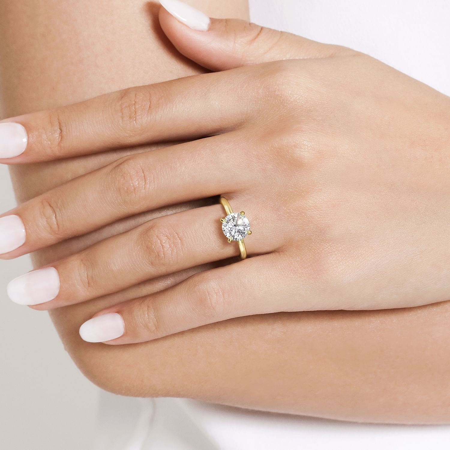 14K Yellow Gold Ali Round Diamond Engagement Ring