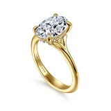 14K Yellow Gold Alden Hidden Halo Oval Natural Diamonds Engagement Ring