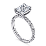 14K White Gold Winslow Classic Radiant Diamond Engagement Ring