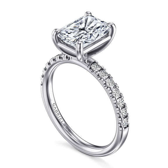 14K White Gold Winslow Classic Radiant Diamond Engagement Ring