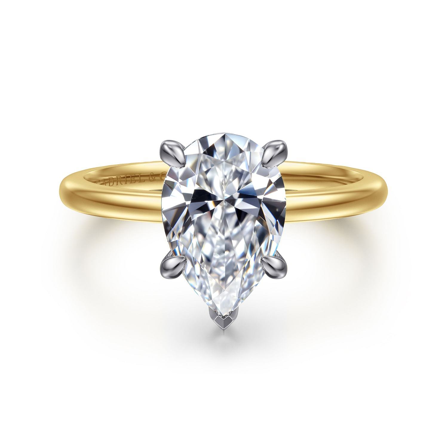14K Yellow And White Gold Evelina Solitaire Ring