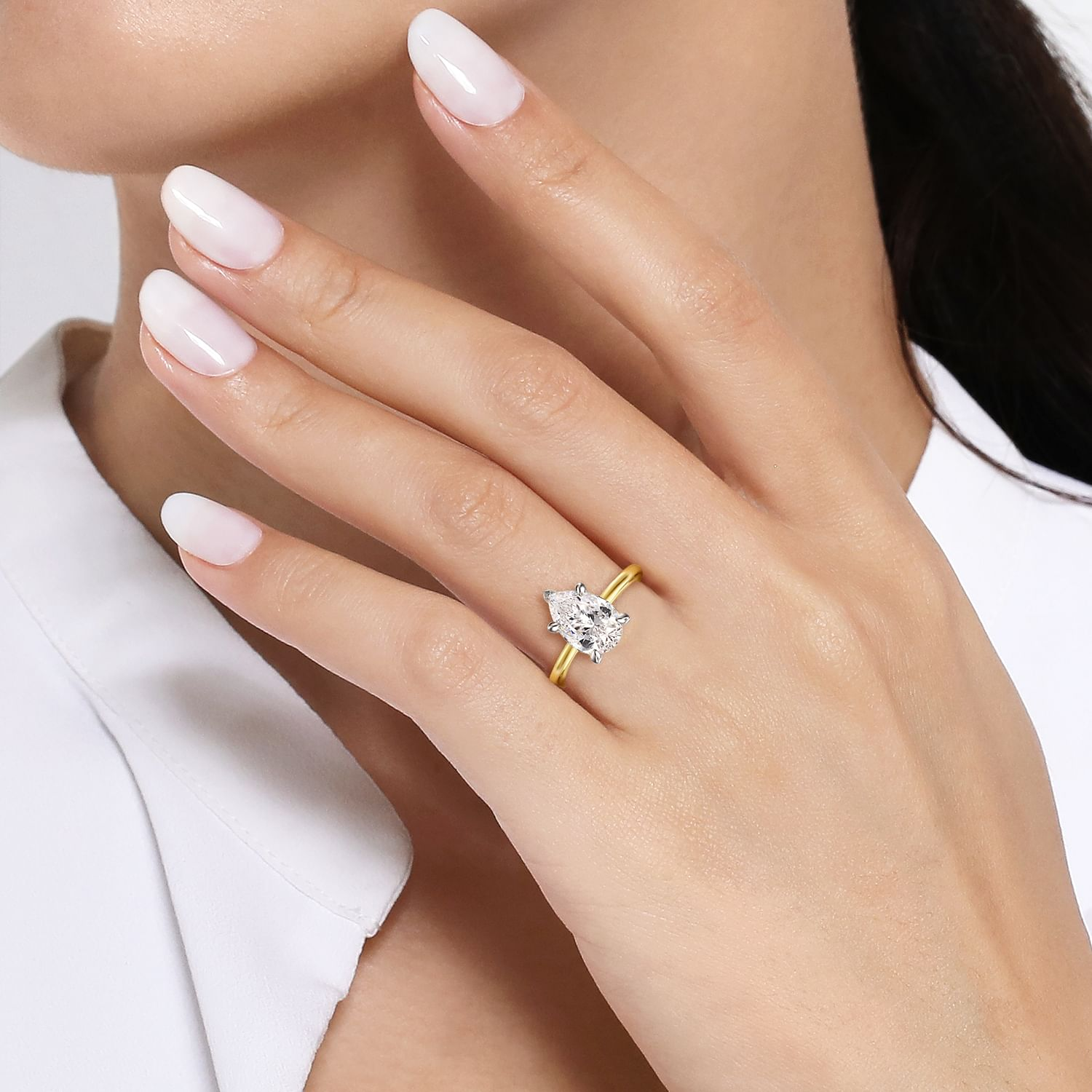 14K Yellow And White Gold Evelina Solitaire Ring