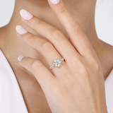 14K Yellow Gold Cove Organic Round Natural Diamonds Engagement Ring