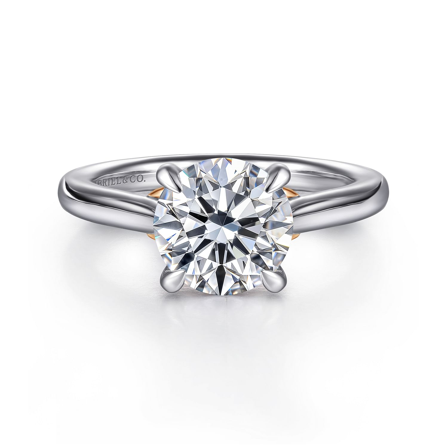 14K White And Rose Gold Nelia Solitaire Ring