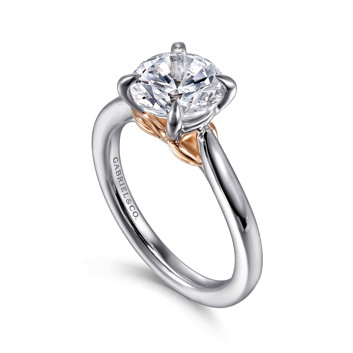14K White And Rose Gold Nelia Solitaire Ring