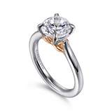 14K White And Rose Gold Nelia Solitaire Ring