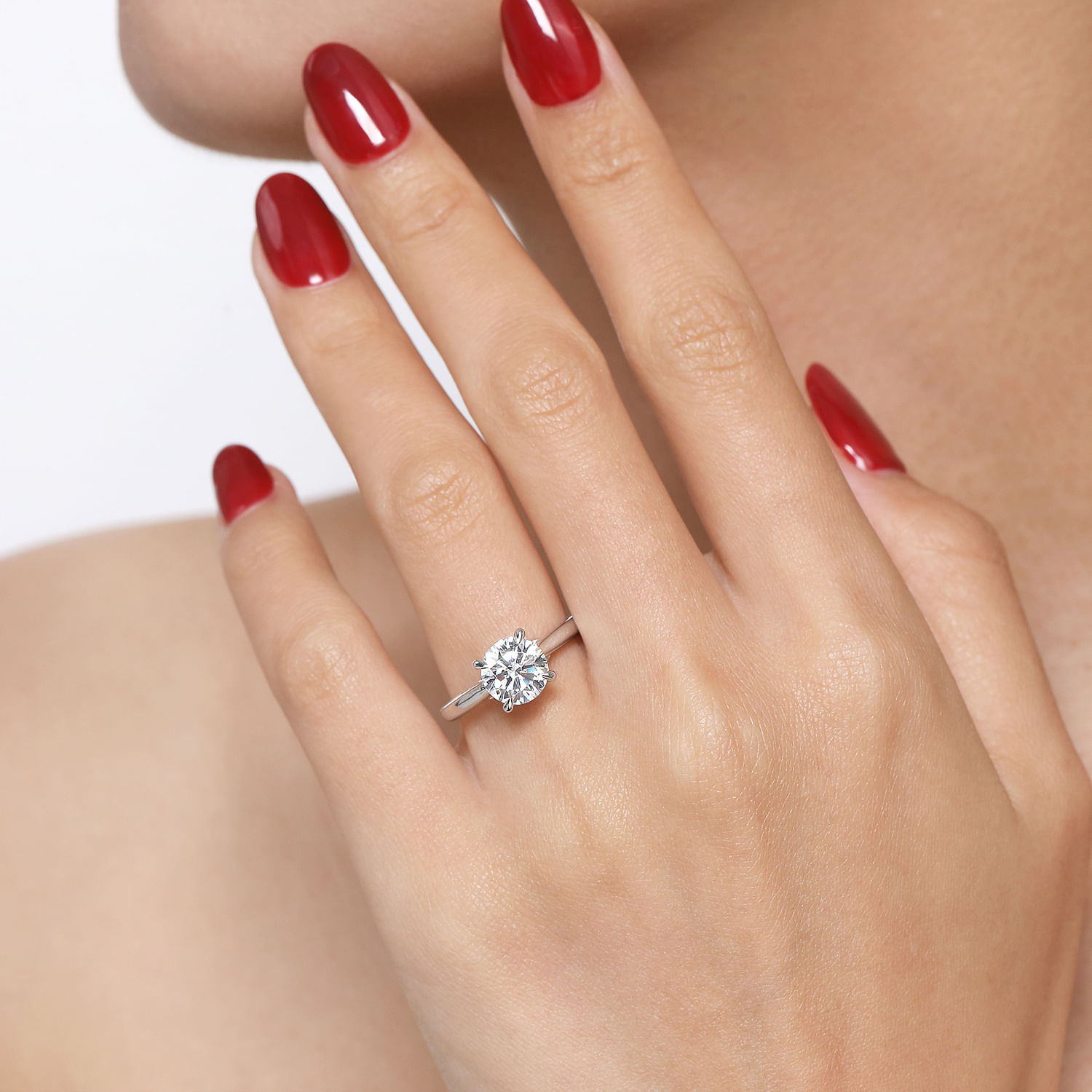 14K White And Rose Gold Nelia Solitaire Ring