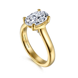 14K Yellow Gold Villa Classic Oval Natural Diamonds Engagement Ring