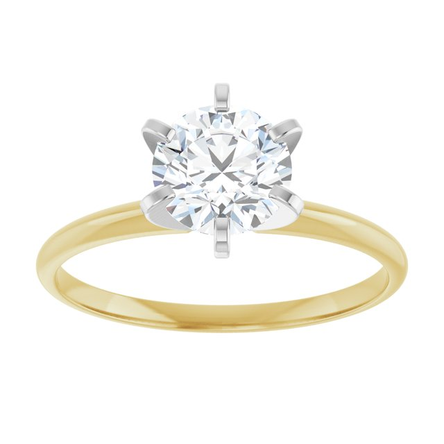 14K Yellow And White Gold Solitaire Ring