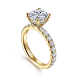 14K Yellow Gold Ulani Hidden Halo Round Natural Diamonds Engagement Ring