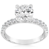 14K White Gold Classic Round Diamond Engagement Ring
