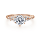 14K Rose Gold Reena Organic Round Natural Diamonds Engagement Ring