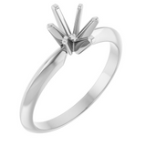 14K White Gold 7x5mm Oval Center Solitaire Engagement Ring