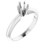 14K White Gold 4mm Round Center Solitaire Engagement Ring