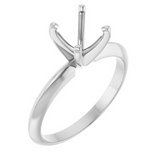14K White Gold 6.6-7.2mm Round Center Solitaire Engagement Ring