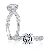 14K White Gold Classic Round Diamond Engagement Ring