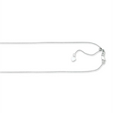 10K White Gold 22 Inches Adjustable Wheat Chain