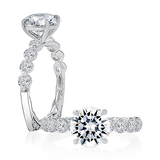 14K White Gold Classic Round Diamond Engagement Ring