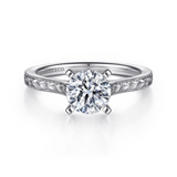 Platinum Alma Vintage Inspired Solitaire Engagement Ring