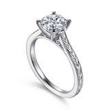 Platinum Alma Vintage Inspired Solitaire Engagement Ring