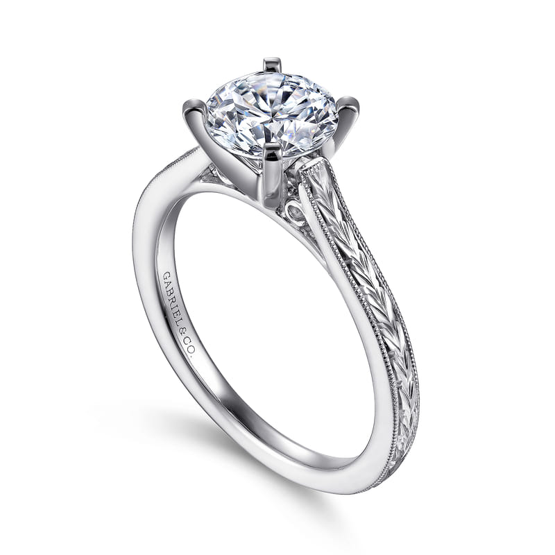 Platinum Alma Vintage Inspired Solitaire Engagement Ring