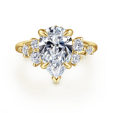 14K Yellow Gold Alexa Organic Pear Natural Diamonds Engagement Ring
