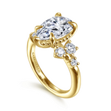 14K Yellow Gold Alexa Organic Pear Natural Diamonds Engagement Ring