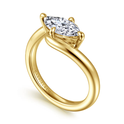 14K Yellow Gold Freye Bypass Engagement Ring
